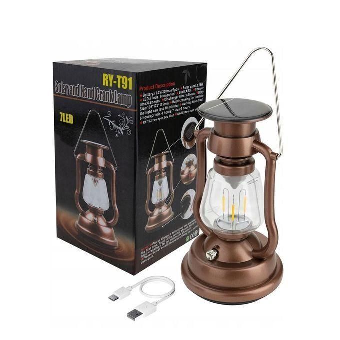 Solar Latern Camping Light Rechargeable Solar Hand Crank DC Charging Hanging Lamp