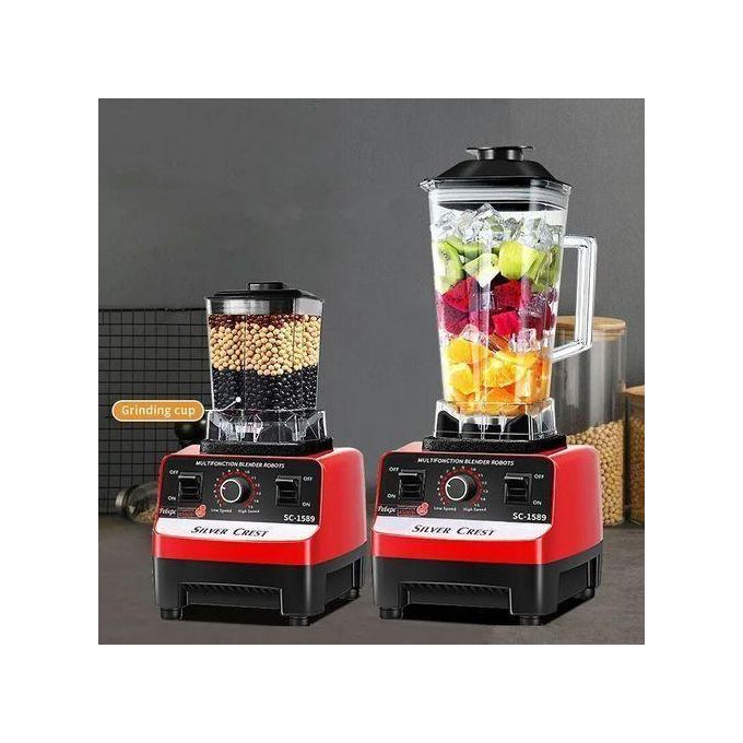SILVER CREST Commercial Heavy Duty Blender 2in1 4500watts Double Jug with Grinding Machine or Grinder